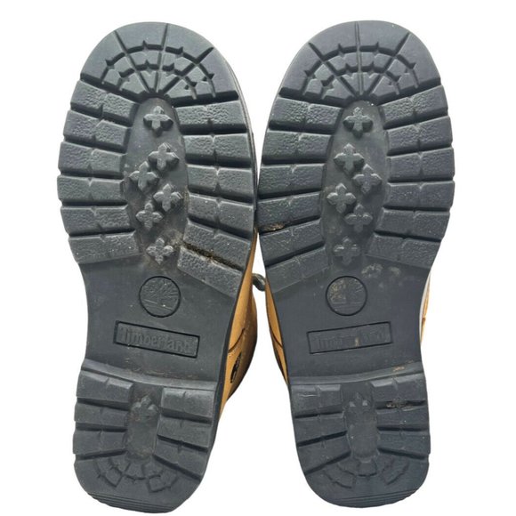 Timberland Tan Leather Faux Fur Cuff Ankle Winter Snow Boots Youth Size 4 - Picture 14 of 16